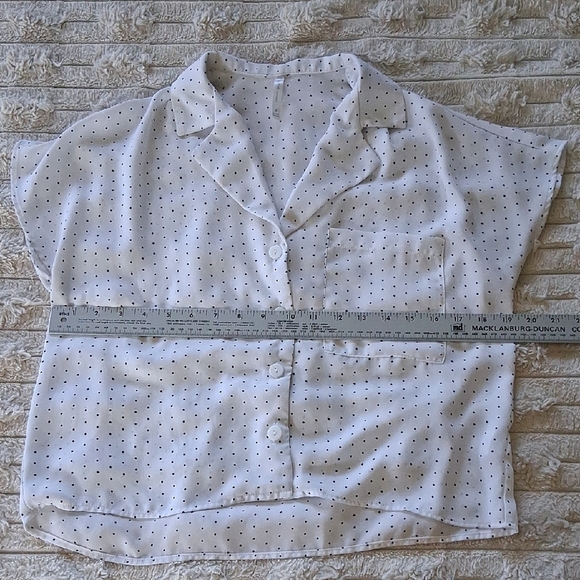 DNA Couture White Short Sleeve Button Down Shirt - Picture 4 of 6